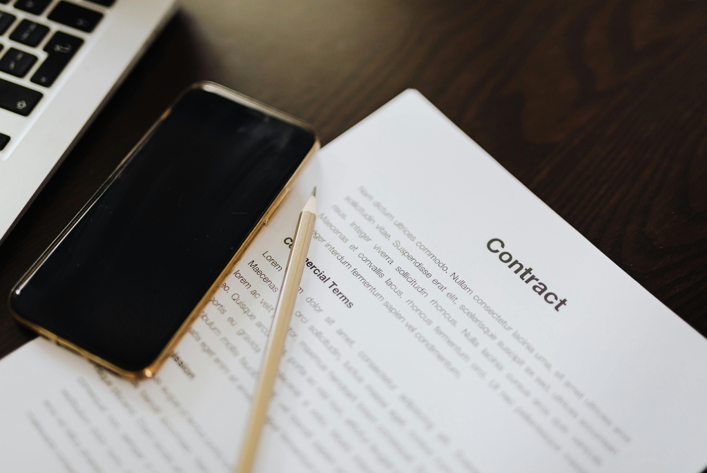 Contract on table for contract to hire employee