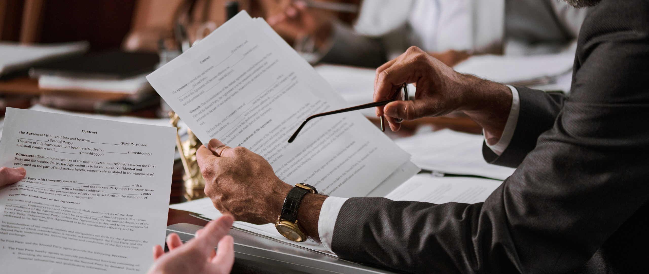 Leader found with interim executive search looking over documents